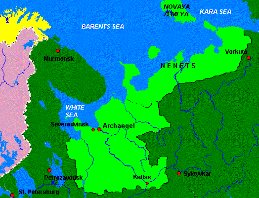 Map of the Archangel Region