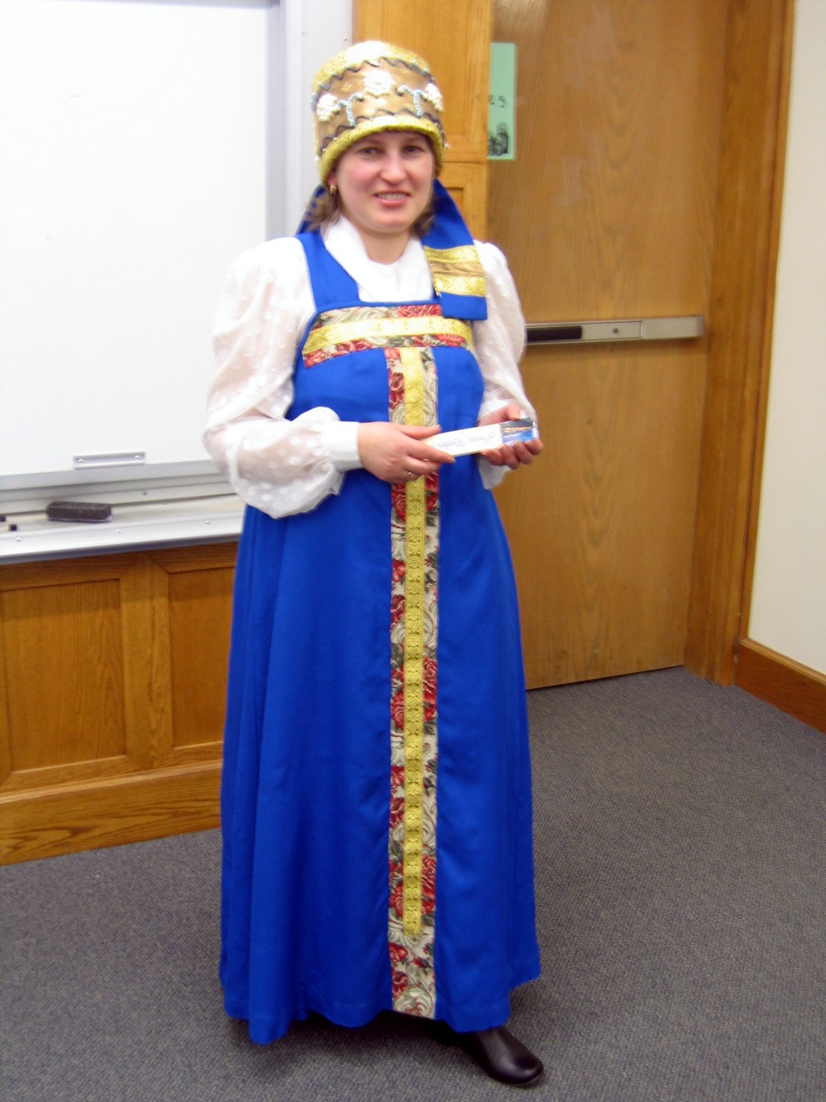 Student at Mar 2012 Russian Sampler in Traditional Russian dress