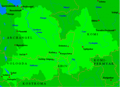 Map of the Northern Dvina Basin