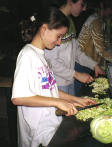Girl Chopping Cabbage